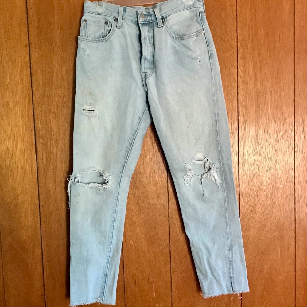 Levi's 501 High waisted ripped Jeans